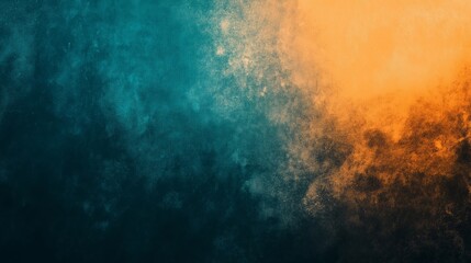Obraz premium Teal orange black color gradient background, grainy texture effect, poster banner landing page backdrop design.