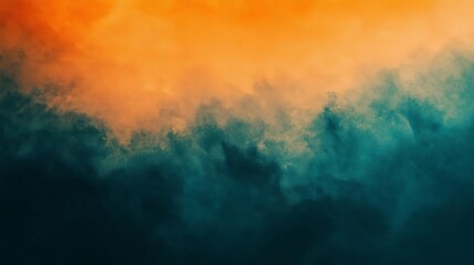 Naklejka premium Teal orange black color gradient background, grainy texture effect, poster banner landing page backdrop design.