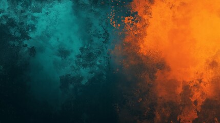 Fototapeta premium Teal orange black color gradient background, grainy texture effect, poster banner landing page backdrop design.