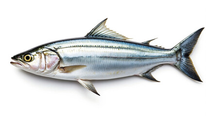 Obraz premium A whole raw silverfish isolated on white background.