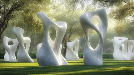 Creative Outdoor Sculpture Installations in Natural Light
