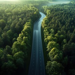 a highway in the middle of the forest