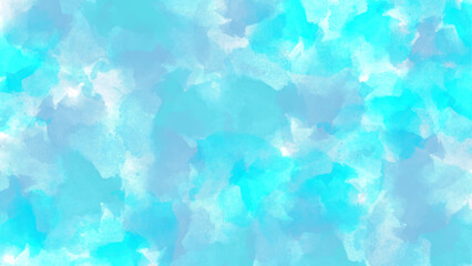 Blue watercolor painting with soft washes. Abstract painting soft blue textured on wet white paper, blue watercolor wash background abstract painted texture illustration.