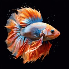 Fototapeta premium the AI Image Generator, Siamese Fighting Betta Fish with Beautiful Silk Tail