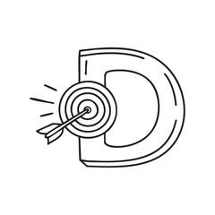 Illustration of a Dart beside letter D 