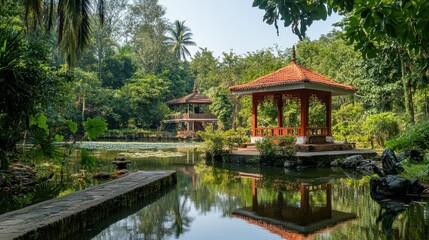 Fototapeta premium A peaceful tourist site with minimal crowds, offering a serene and interesting experience.