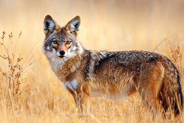 Fototapeta premium A vigilant creature surveys its sunlit habitat, embodying the spirit of untamed resilience.