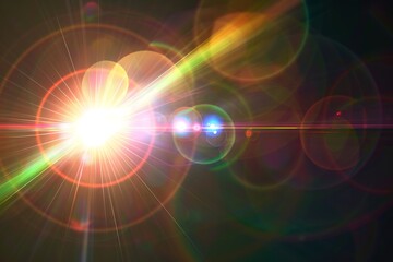 Fototapeta premium Star with lens flare and bokeh effect