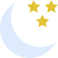 Vector Icon Moon, Half Moon, Stars, Weather, Nature