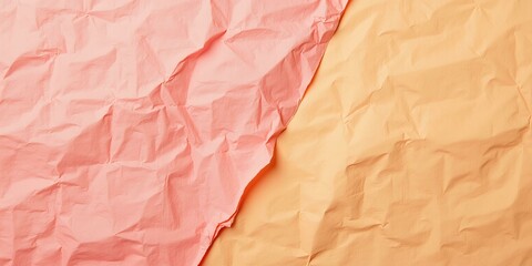 Fototapeta premium Medium Pink to Lemon with Crumpled Pink and Yellow Paper Overlapping Diagonally