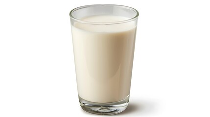 Glass of milk isolated on white background.
