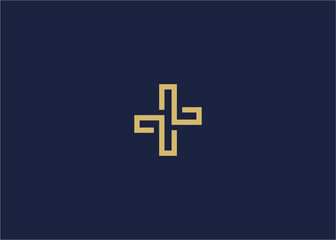 Fototapeta premium Letter l with plus logo icon design vector design template inspiration