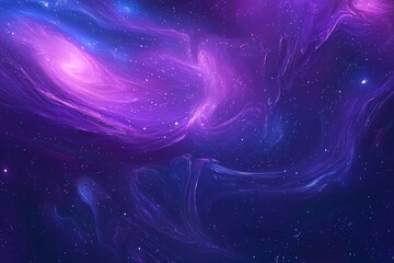 Obraz premium Nébuleuse lumineuse avec nuances de violet et bleu dans l'espace