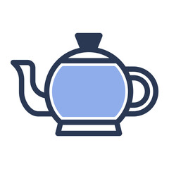 Teapot icon in flat outline style. color lineal color
