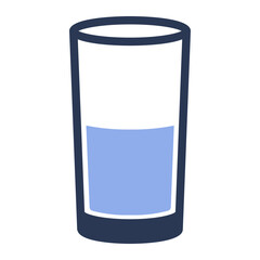 drinking glass icon in flat outline style. color lineal color
