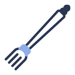 Fork icon in flat outline style. color lineal color
