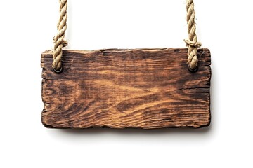 Fototapeta premium Blank Wooden Sign Hanging With Rope