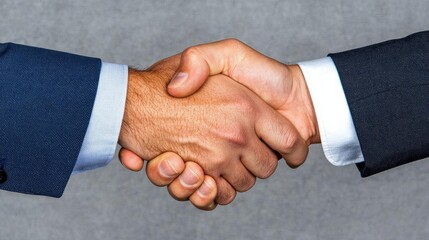 Obraz premium A photostock of a business handshake in a formal office setting, symbolizing agreement.