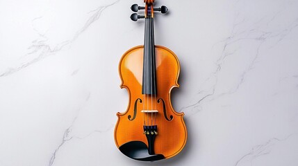 Fototapeta premium A photostock of an elegant violin isolated on a white background, symbolizing classical music.