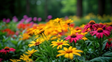 Colorful summer flowers in bloom