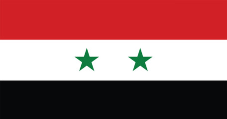 Syria Flag Vector - Official Syria Flag With Original Color and Size Proportion