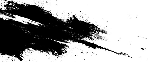 Vector abstract brushstroke black ink stroke texture.
