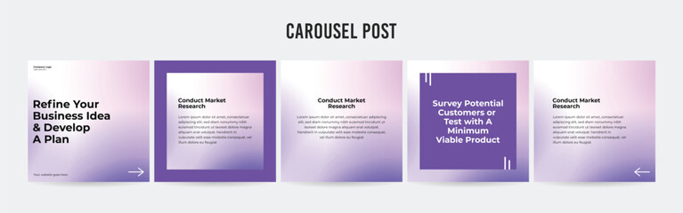 Stunning Carousel Post Template, Editable Social Media Layout Design, business Instagram & Linkedin Carousel Post, Template eps 10.