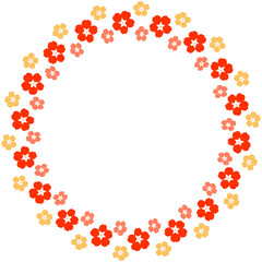 Flowers round frame decoration