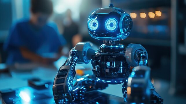 A school integrating robotics and coding into the curriculum, symbolizing innovative education solutions.