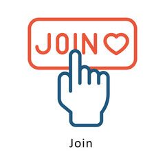 Join vector Outline Two Color Design icon. Volunteering Symbol on White background EPS 10 File