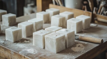 Sugar cube sculptures become wellness milestone markers in stone workshop