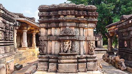 Rear view of the sub-shrine of the Lord Vishnu Temple in the Kuti Group of Temples, located in Thoban, Ashoknagar, Madhya Pradesh, India.