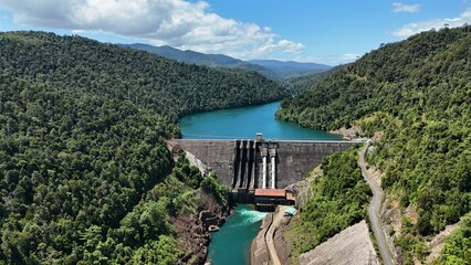 Aerial photo of Balambano hydroelectric power plant in South Sulawesi operated by PT Vale Indonesia
