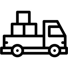 Vector Icon Truck, Transport, Pick Up Truck, Transportation, Vehicle, Car