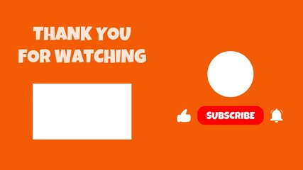 Thank you for watching animated text, video outro, end screen animation