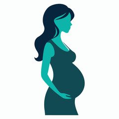 pregnant woman illustration silhouette vector