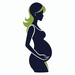 pregnant woman illustration silhouette vector