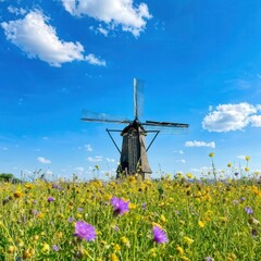 the AI Image Generator, windmill in sunset