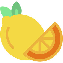 Vector Icon Lemon, Fruit, Organic, Food, Citrus, Vegan