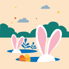 easter bunny in the hole for social media