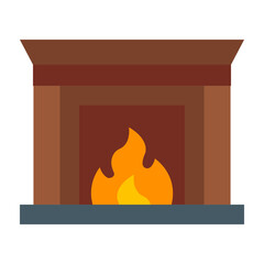 Fireplace Flat Icon Design