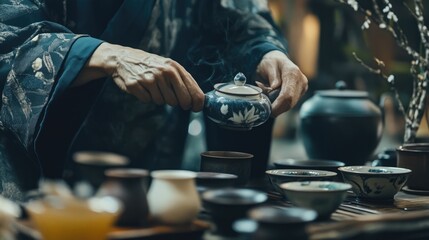 A Traditional Tea Ceremony in Progress