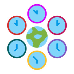 Time Zone Flat Icon Design