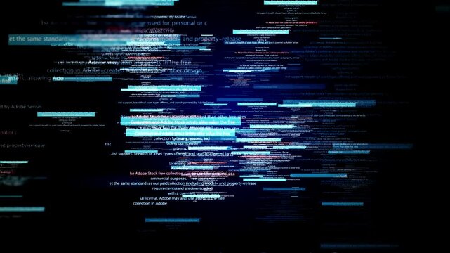Animation of digital data moving on back background Loop