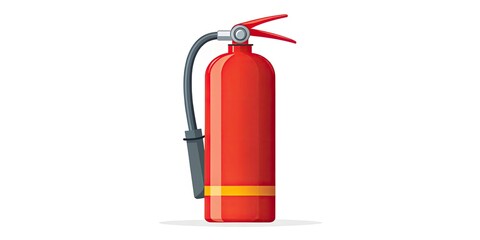 Fototapeta premium Minimalist Vector Fire Extinguisher Icon on White Background for Safety Concepts â€“ Simple Design for Fire Safety Awareness, Emergency Preparedness, and Workplace Safety Graphics