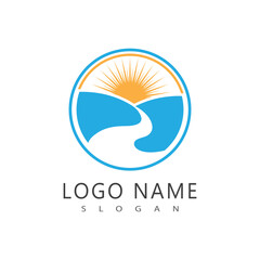 Sun logo vector template symbol design