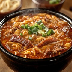 Meat and noodle soup