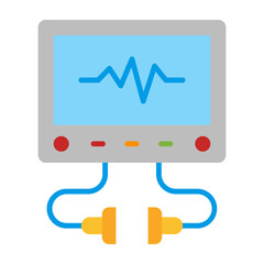 Ecg Reading Flat Icon Design