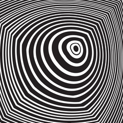  Black nad white abstract rotated lines.vortex form. Geometric art. Design element. Digital image with a psychedelic stripes.Design element for prints, web, template