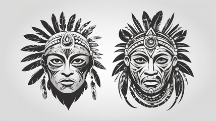Obraz premium mask with a tattoos